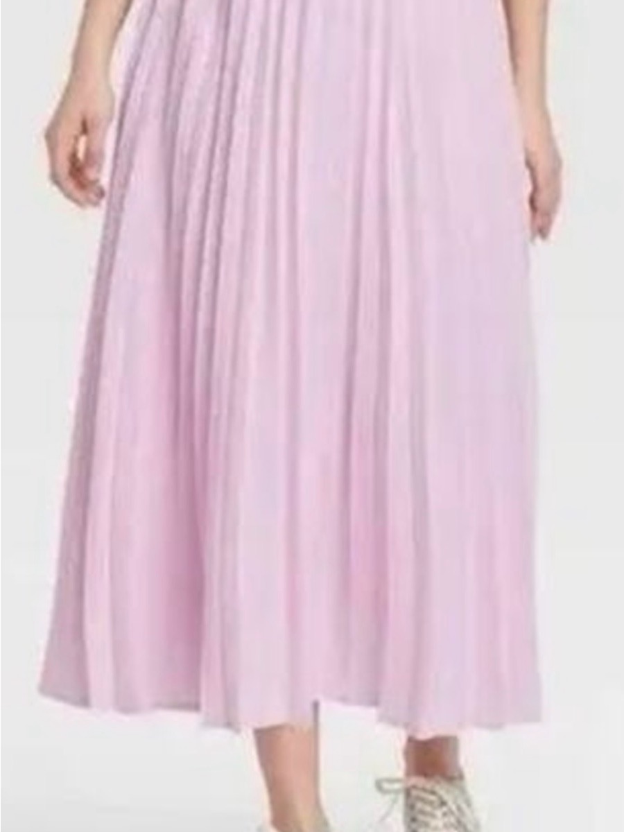 A New Day Pleated Accordion Midi/Maxi Skirt In Pearl Purple